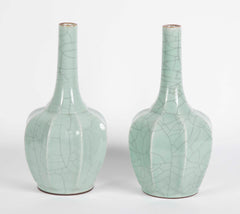 Pair of 19th Century Chinese Guan Type Vases