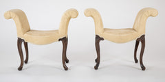 Very Rare Virtual Pair of English George III Carved Benches