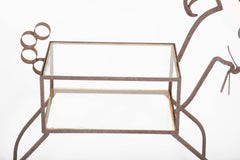 Unique Pair of Wrought Iron Side Tables in Goat & Horse Forms