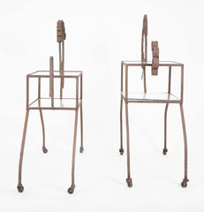 Unique Pair of Wrought Iron Side Tables in Goat & Horse Forms