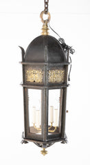 American Wrought Iron and Bronze Lantern Probably by E. F. Caldwell