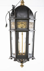 American Wrought Iron and Bronze Lantern Probably by E. F. Caldwell