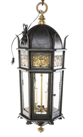 American Wrought Iron and Bronze Lantern Probably by E. F. Caldwell