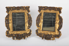 Pair of Unusual 18th Century Brass & Silver Mirror Sconces