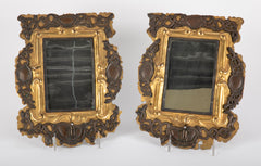 Pair of Unusual 18th Century Brass & Silver Mirror Sconces