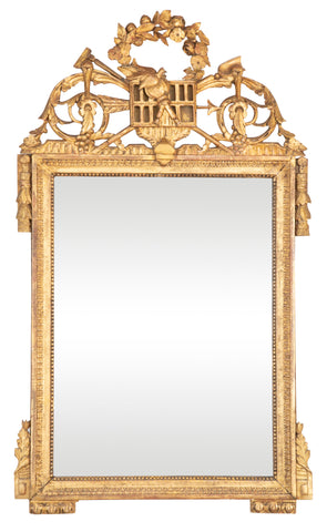 Louis XVI French Gilded Marriage or Bride's Mirror