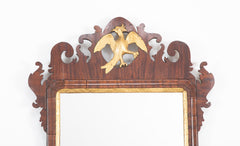 Chippendale Fretwork Mahogany Mirror with Gilt Phoenix