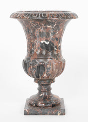 Pair of Italian Neoclassical Style Variegated  Marble Urns
