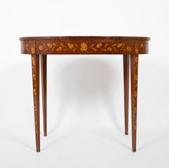 Dutch Marquetry Neo-Classic Oval Table with Elaborate Inlaid Top