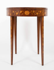 Dutch Marquetry Neo-Classic Oval Table with Elaborate Inlaid Top