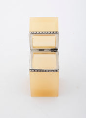 Butterscotch Opaline Glass Box with Silvered Bronze Mounts