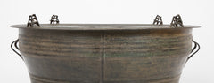 Southeast Asian Bronze Rain Drum with Triple Stacked Piggy-back Frogs & a Procession of Elephants