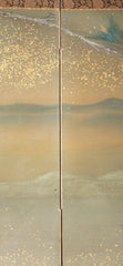 Taisho Period Painted Silk Screen Depicting Nesting Cormorants by Japanese Artist Asami Joujou