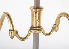 Pair of Brass & Steel adjustable two arm Candleholder