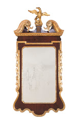 George II Architectural Scroll Top Mirror with Phoenix Finial
