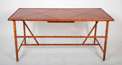 Jacques Adnet Desk of Saddle Stitched Leather over Steel