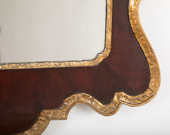 George II Architectural Scroll Top Mirror with Phoenix Finial
