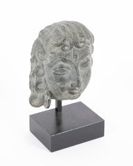 Carved Greenstone Head of Parvati on Modern Stand