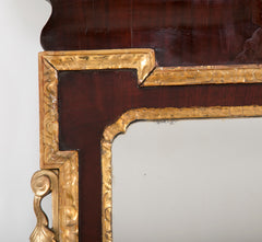 George II Architectural Scroll Top Mirror with Phoenix Finial