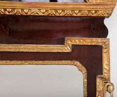 George II Architectural Scroll Top Mirror with Phoenix Finial