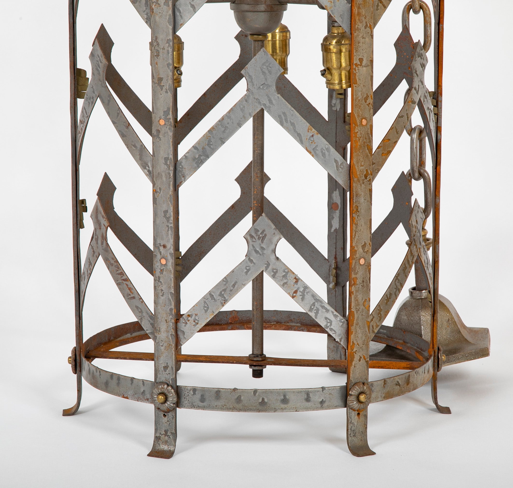 A Pair of Early 20th Century American Wrought Iron Lanterns