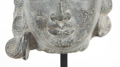 Carved Greenstone Head of Parvati on Modern Stand