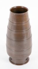 Japanese Bronze Inlaid Flower Vase by I Nami Keishu