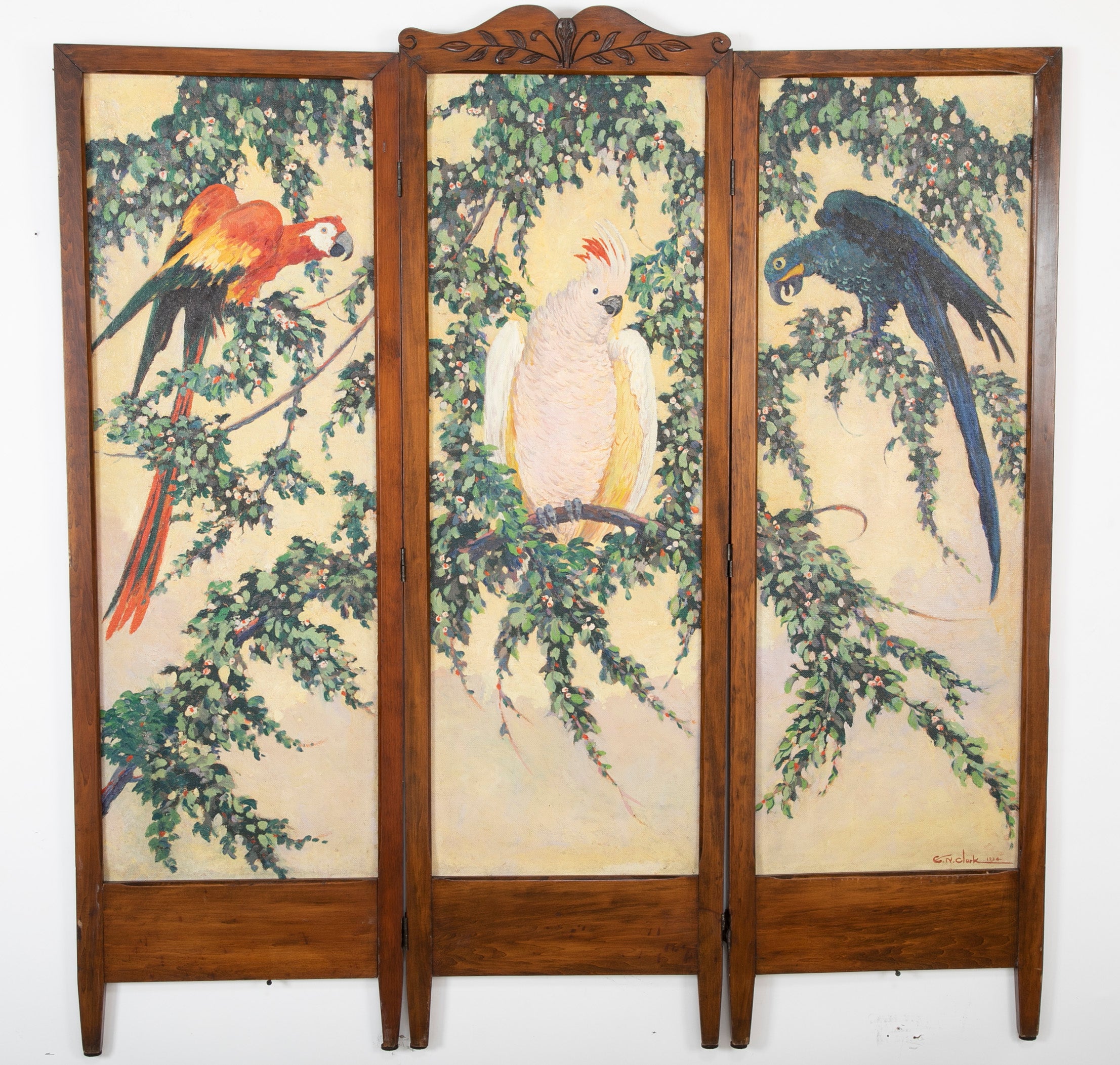 Three Panel Folding Screen by Egbert Norman Clark