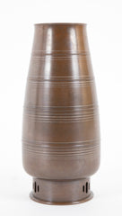 Japanese Bronze Inlaid Flower Vase by I Nami Keishu
