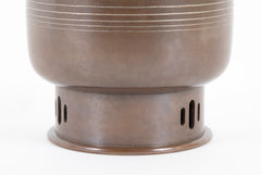 Japanese Bronze Inlaid Flower Vase by I Nami Keishu