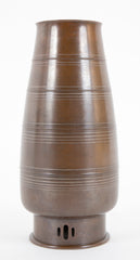 Japanese Bronze Inlaid Flower Vase by I Nami Keishu