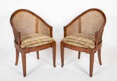 Set of Four Slip Seated Caned Back Armchairs Attributed to Maurice Dufrene