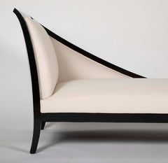 Art Deco French Ebonized Daybed with Graceful Lines