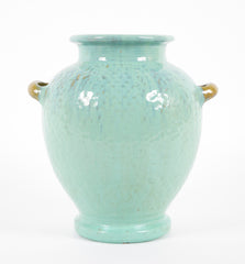 Large Two Handled Green Glazed Fulper Vase