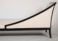 Art Deco French Ebonized Daybed with Graceful Lines