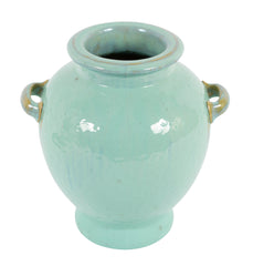 Large Two Handled Green Glazed Fulper Vase