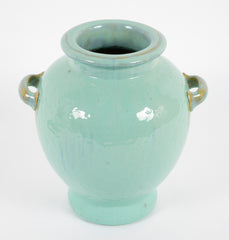Large Two Handled Green Glazed Fulper Vase