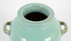 Large Two Handled Green Glazed Fulper Vase
