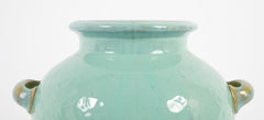 Large Two Handled Green Glazed Fulper Vase