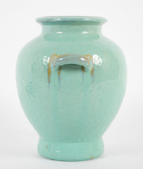 Large Two Handled Green Glazed Fulper Vase