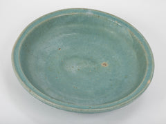 13th Century Iranian Kashan Turquoise Glazed Pottery Bowl