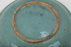 13th Century Iranian Kashan Turquoise Glazed Pottery Bowl