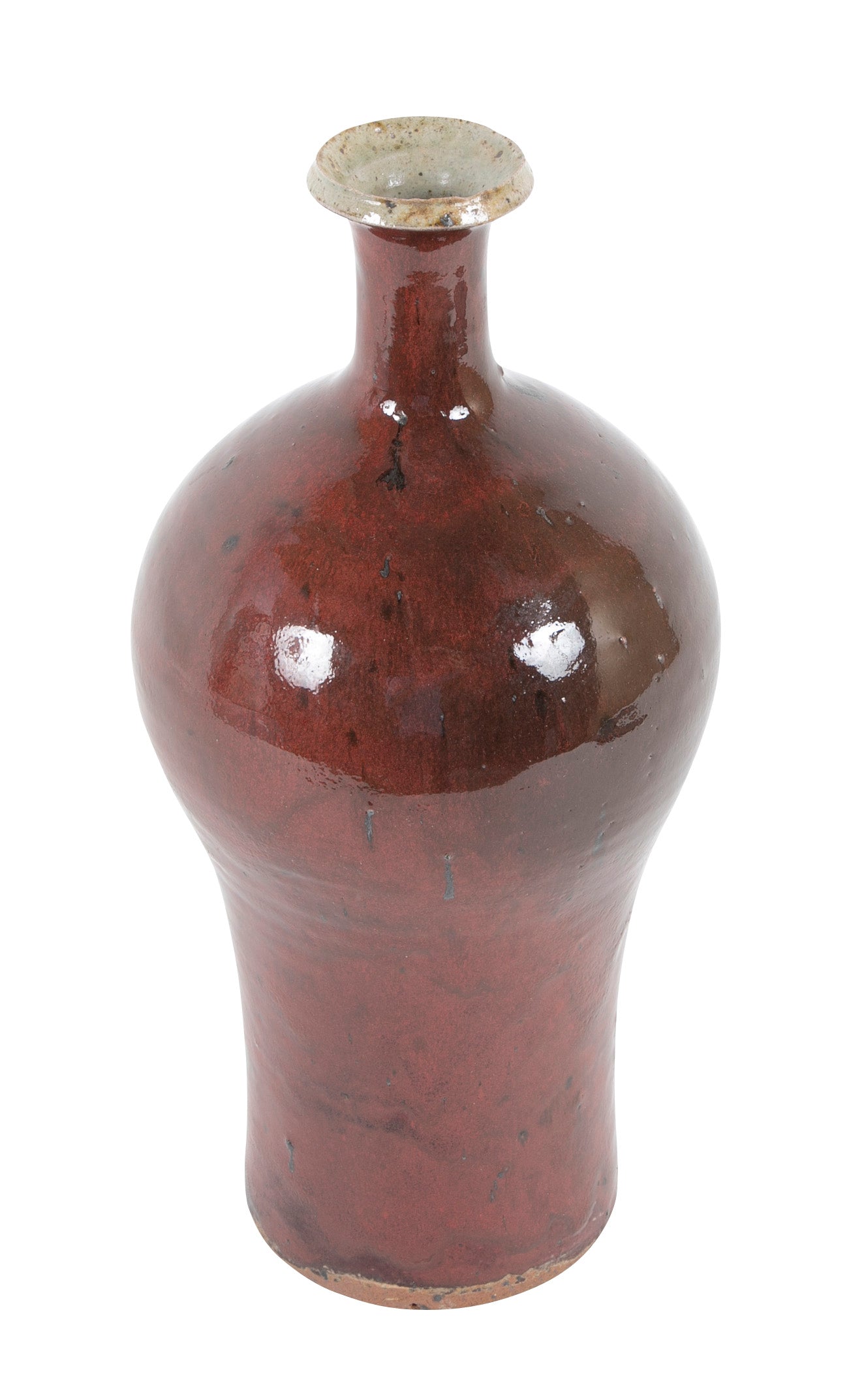 Vassil Ivanoff Oxblood & Black Pyrite Glaze Baluster Form Vase