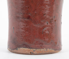 Vassil Ivanoff Oxblood & Black Pyrite Glaze Baluster Form Vase