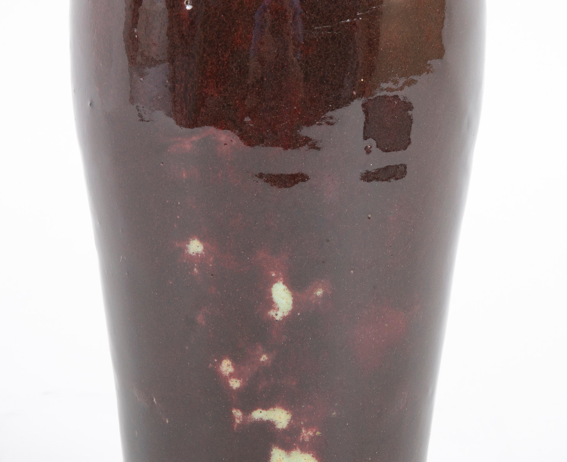 Vassil Ivanoff Oxblood & Black Pyrite Glazed Baluster Form Vase