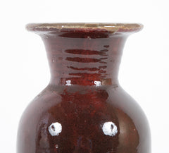 Vassil Ivanoff Oxblood & Black Pyrite Glazed Baluster Form Vase