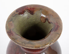 Vassil Ivanoff Oxblood & Black Pyrite Glazed Baluster Form Vase