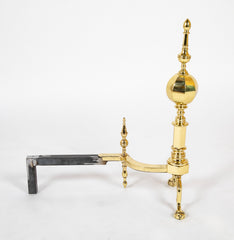 Superb Pair of Heavy Early Brass Andirons