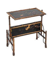 Bamboo Cake Stand Flip Top Table with Lacquered Top