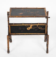 Bamboo Cake Stand Flip Top Table with Lacquered Top